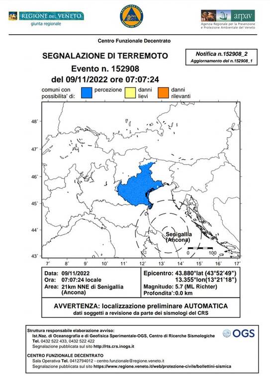 carta del terremoto